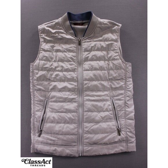 Zara Man Puffer Vest Gray Lightweight Sleeveless Polyester Sz L - Picture 1 of 10